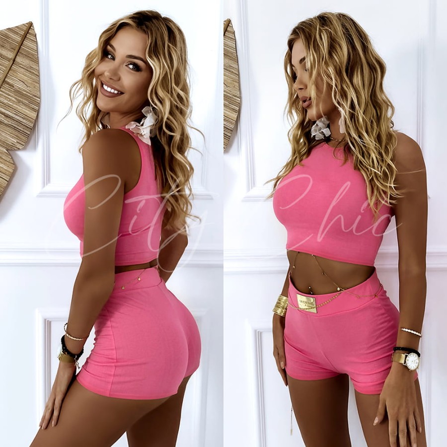 Komplet z wiskozy top i spodenki 932 CANDY