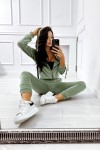 oliwkowy komplet dresowy bluza i spodnie