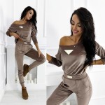 dres welurowy mocca