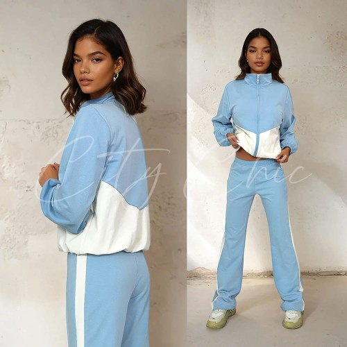 komplet dresowy niebiesko biały