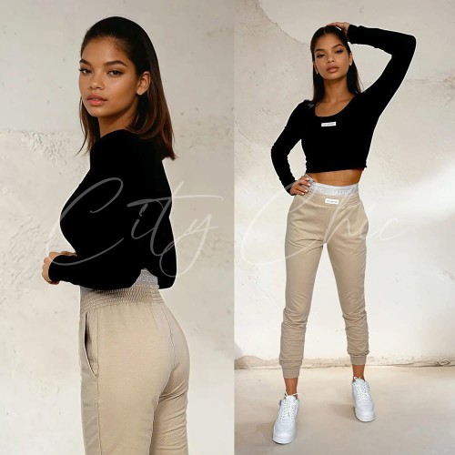 czarna bluzka z długim rękawem