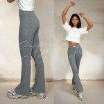 szare spodnie dzwony