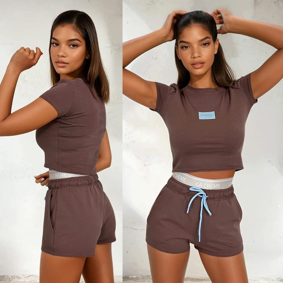 Komplet top i spodenki Maya czekolada