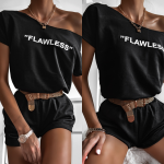 czarny komplet dresowy na lato krótki oversize