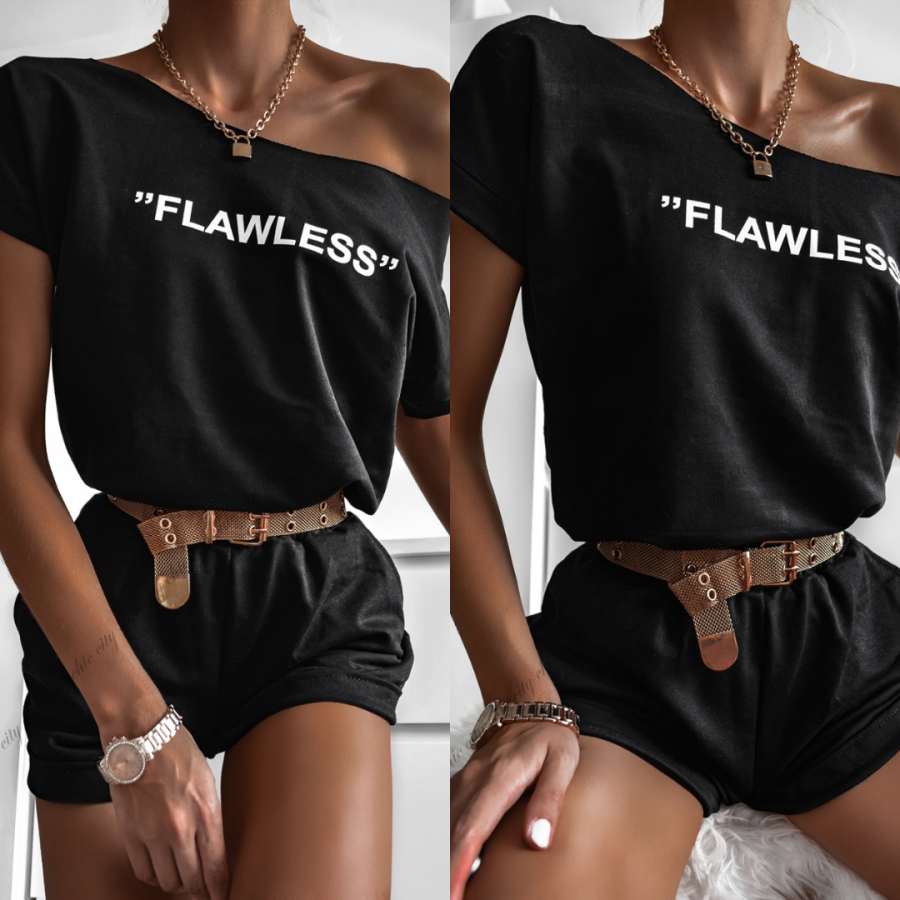 Komplet dresowy krótki Flawless czarny