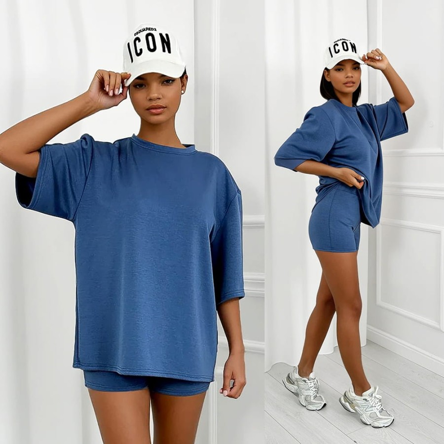 Komplet oversize masełko Tulum niebieski