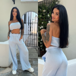 niebieski komplet muślinowy