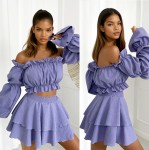 komplet boho fioletowy