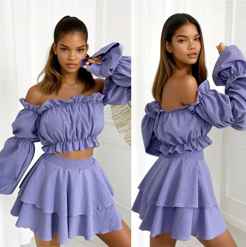 komplet boho fioletowy