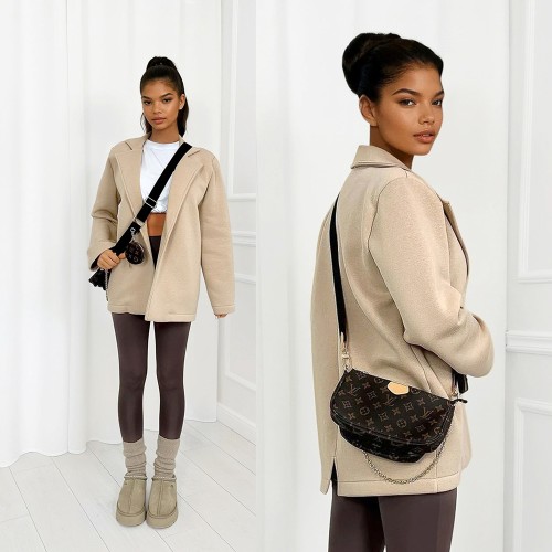 beżowa długa marynarka