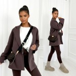 długa marynarka mocca