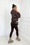 legginsy wiskoza premium czekoladowe brązowe