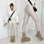 Legginsy push up modelujące lycra z wysokim stanem gold złoty