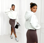 Bluza oversize z kapturem ecru