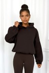 Bluza oversize z kapturem czekoladowa brązowa