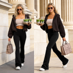 leginsy spodnie modelujące wiskoza czarne