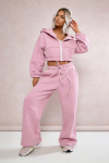 komplet dresowy bawełniany pudrowy róż rozpinana bluza kaptur