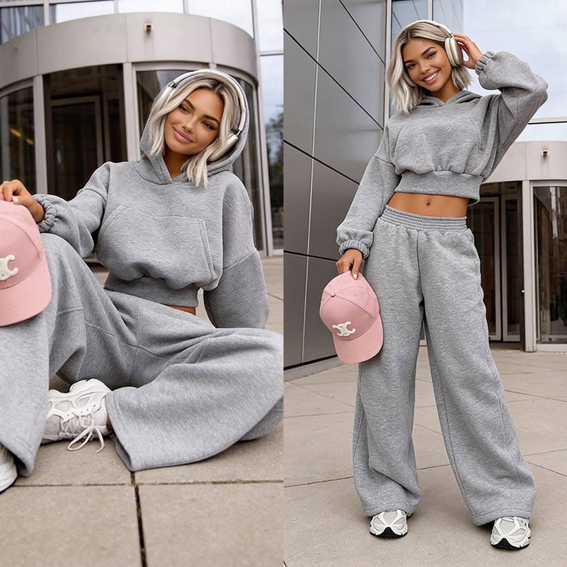 Komplet dresowy Balloon szary melanż