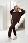 komplet dresowy damski wiskoza bluzka oversize czekoladowa brązowa