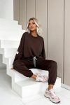 komplet dresowy damski wiskoza bluzka oversize czekoladowa brązowa
