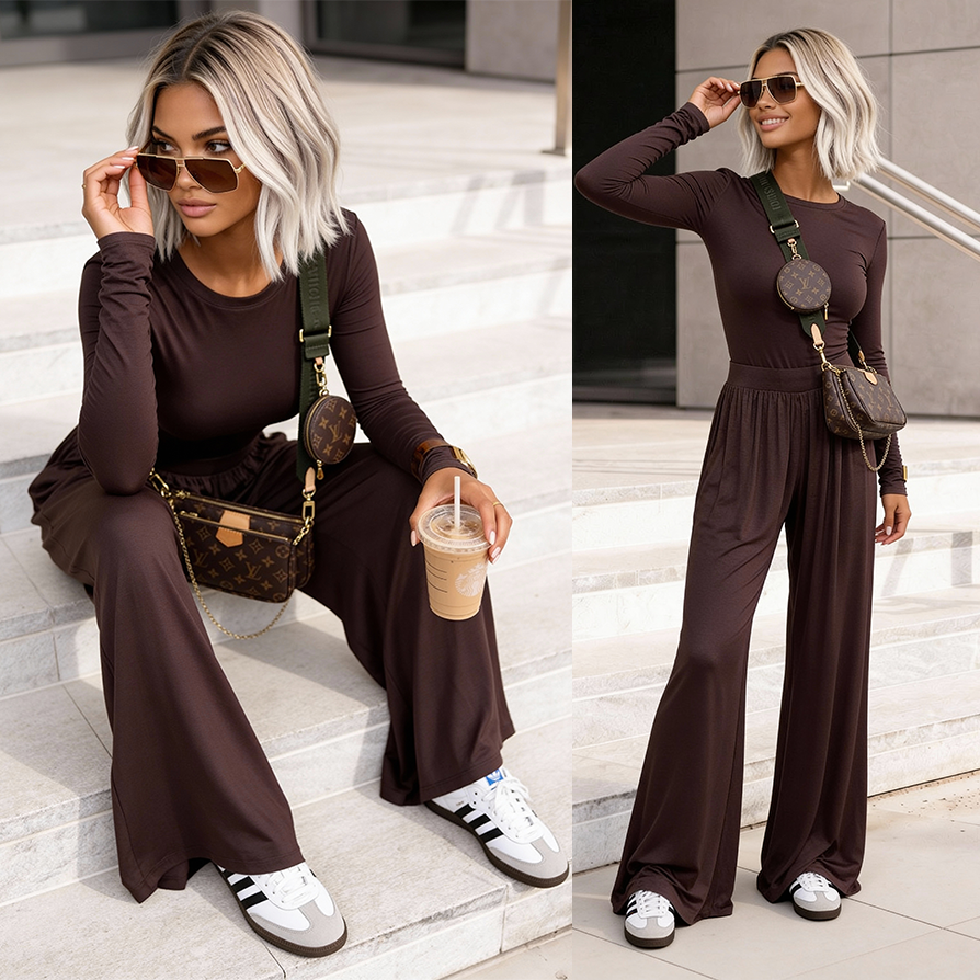 Komplet wiskozowy Comfort Chic czekolada