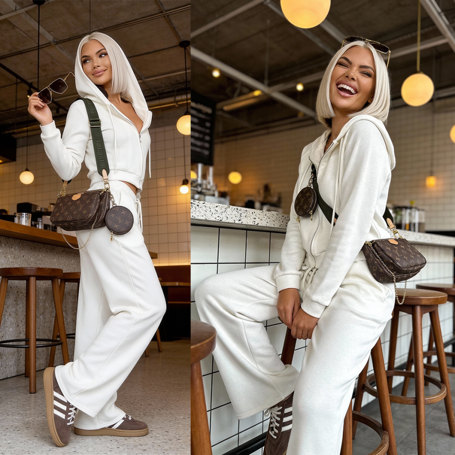 Komplet sweterkowy Relax Knit ecru