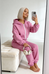 komplet dresowy damski z kapturem różowy