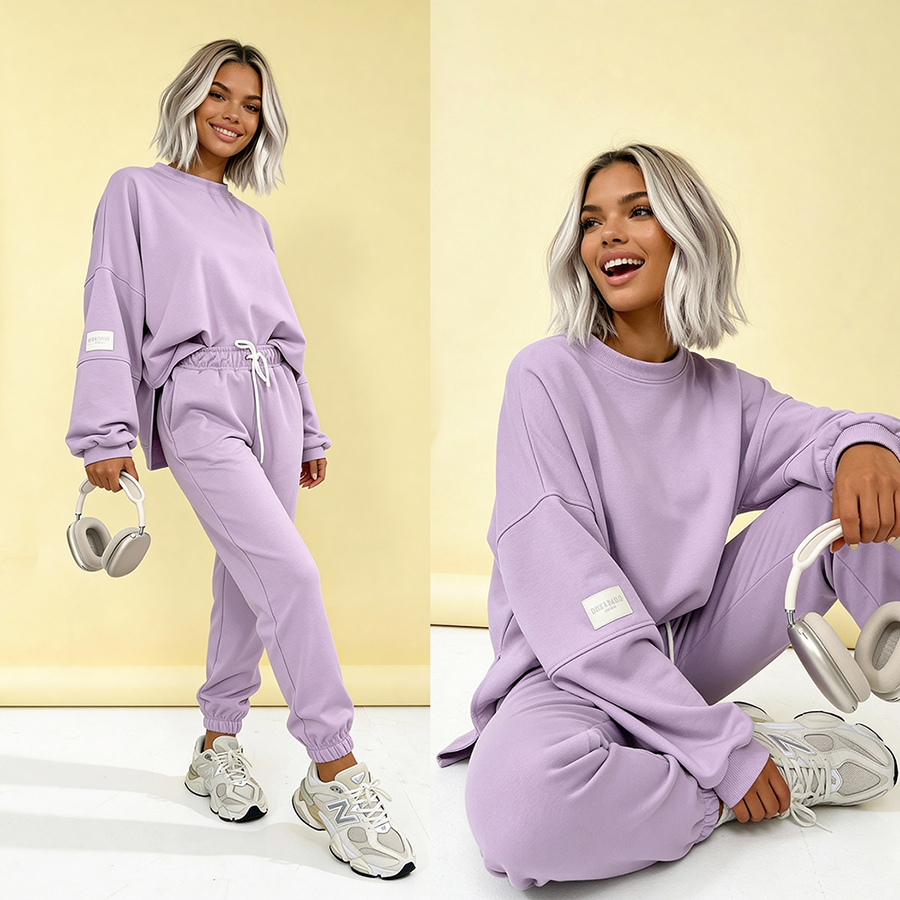 Komplet z masełka Verona pastelowy fiolet