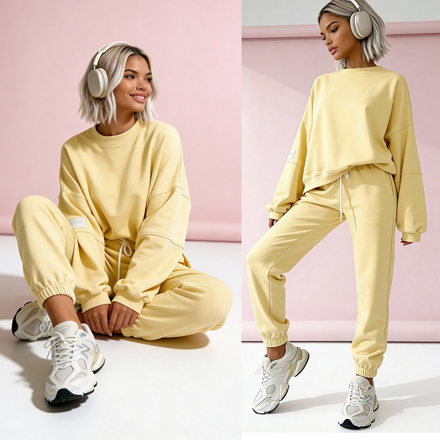 Komplet z masełka Verona pastelowy żółty