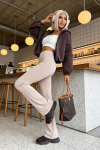 Modelujące spodnie flare Latte Dream Fit