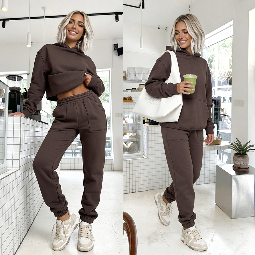 Komplet dresowy Essence mocca