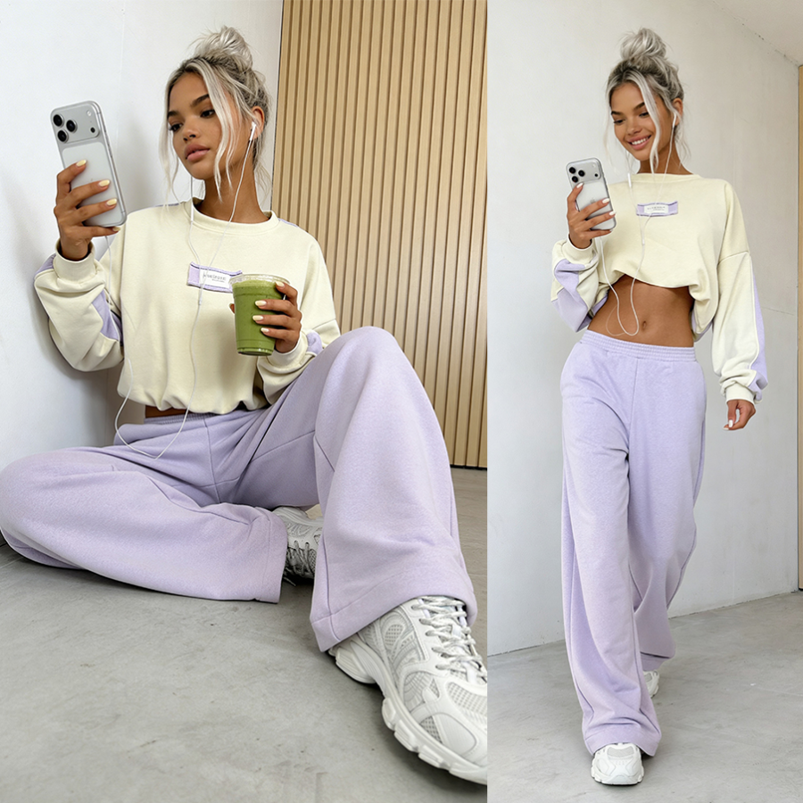 Komplet dresowy Duo fiolet-kokos