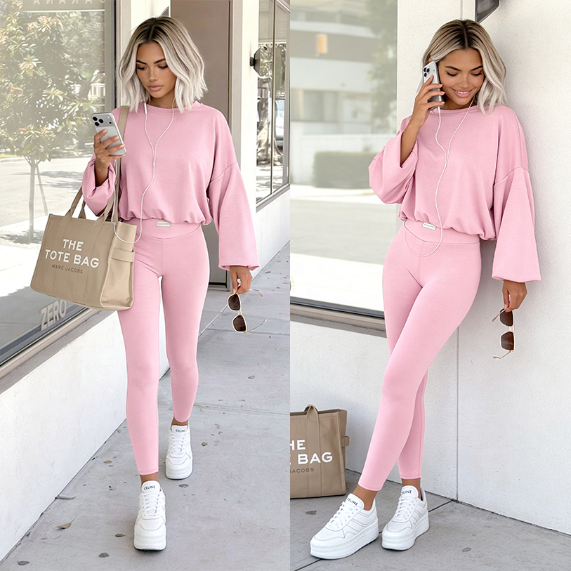 Komplet masełkowy Malibu pudrowy