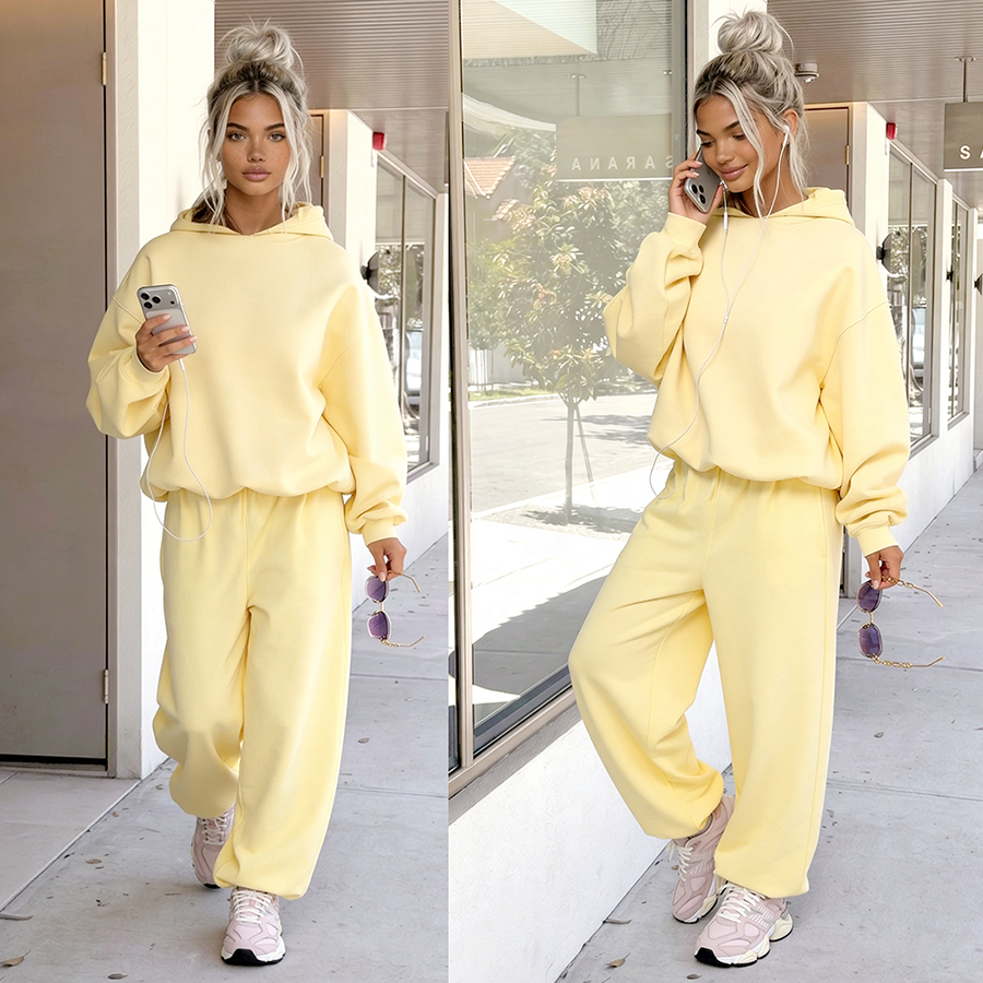 Komplet dresowy Total Baggy żółty