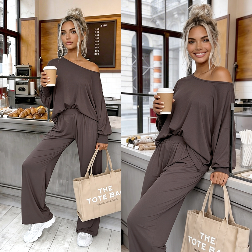 Komplet z 95% wiskozy Aurelia mocca