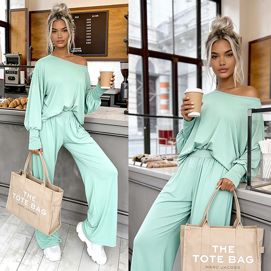 Komplet z 95% wiskozy Aurelia mięta