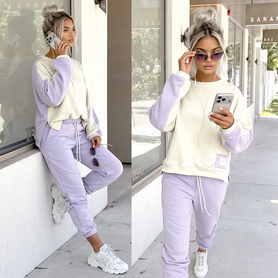 Komplet dresowy California Duo fiolet-kokos