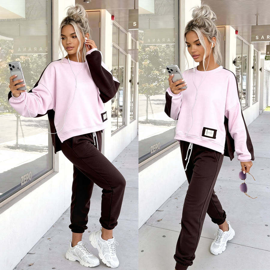 Komplet dresowy California Duo mocca-puder