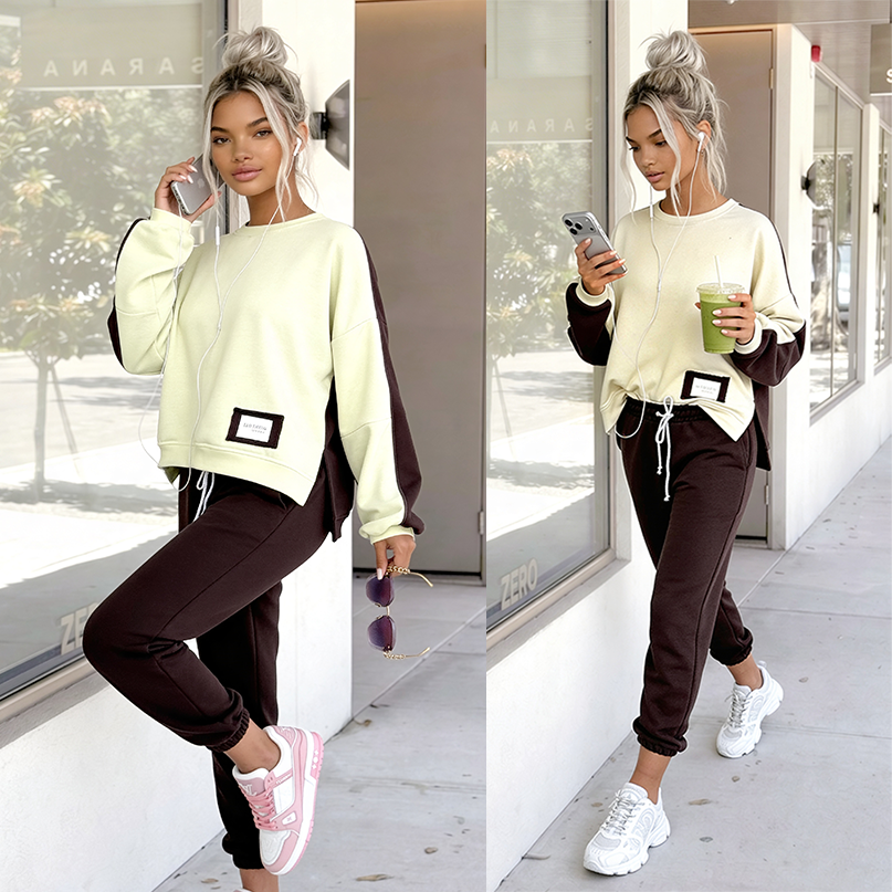 Komplet dresowy California Duo mocca-banan