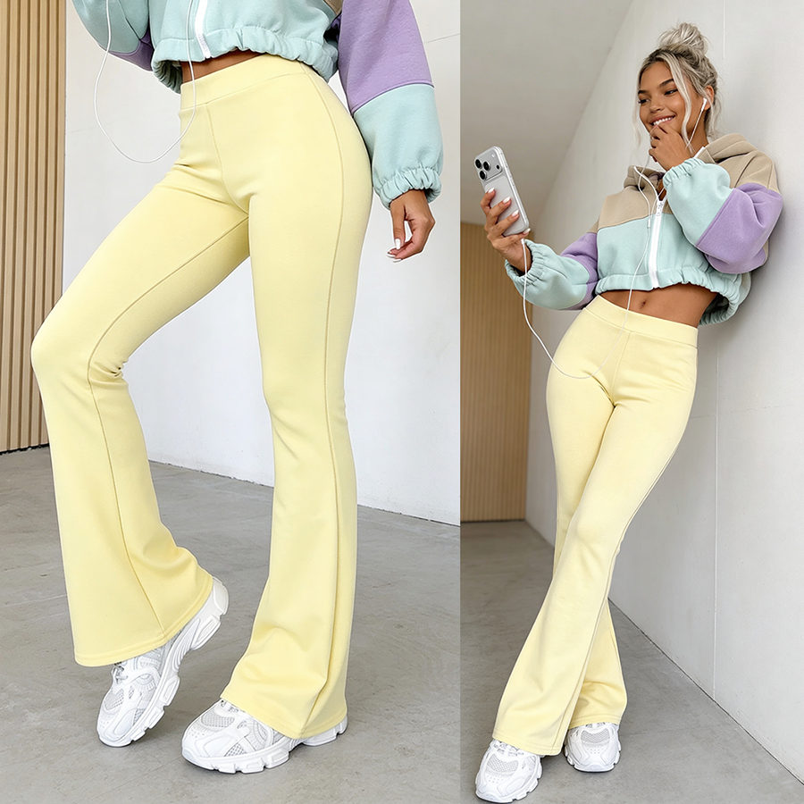 Modelujące spodnie flare żółty Dream Fit Regular