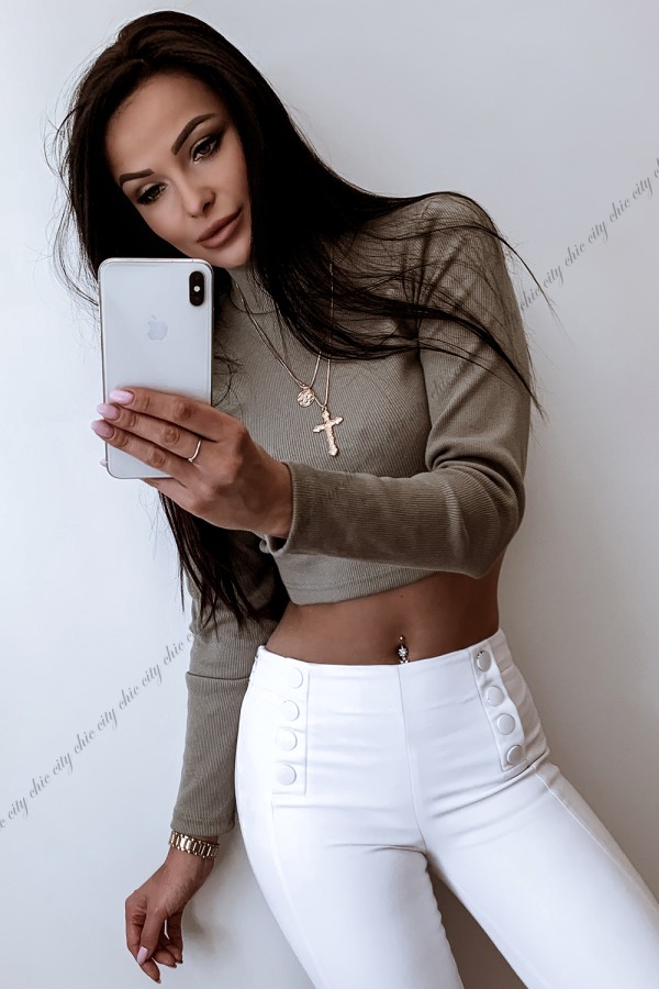 CROP TOP GOLF 513 OLIVE